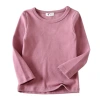 For the autumn and winter of 2025, Korean-style girls' candy long-sleeved base layer, versatile candy basic boys' round-neck brushed T-shirt Item Picture